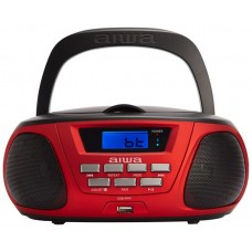 ALTAVOCES BLUETOOTH CON LECTOR DE CD MP3 Y USB AIWA BOOMBOX BBTU-300 RED BT 5.0 5W RMS RADIO FM