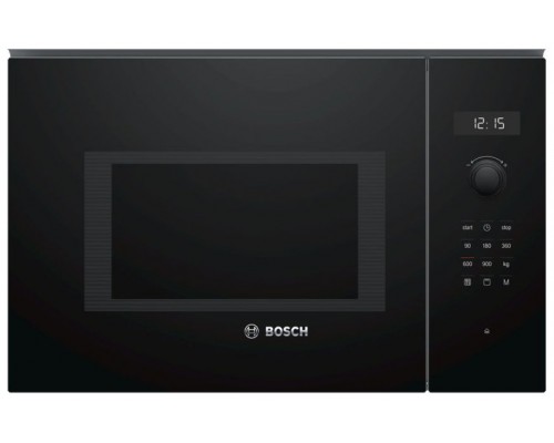 Microondas integrable BOSCH BEL554MB0 Display LED Capacidad 25L con Grill Color Cristal negro sin marco