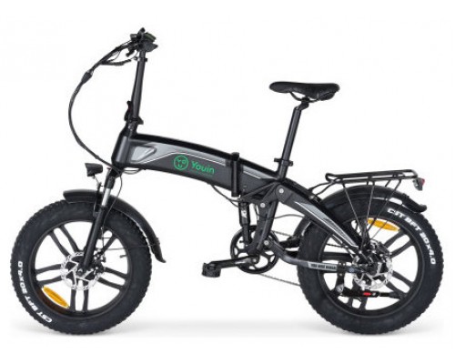 YOUIN EBIKE YOU-RIDE DAKAR - URBAN - FAT 20” X 4 - BAT. INTEGRADA Y EXTRAIBLE - NEGRO/GRIS