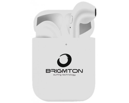 AURICULARES BRIGMTON CON BASE DE CARGA BLANCO BLUETOOTH