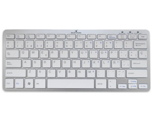 Bluestork BS-KB-MICRO/BT/SP teclado Bluetooth QWERTY Español Plata, Blanco