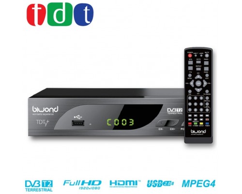 TDT HD Decodificador-Grabador DVB-T2 TDTy+ Biwond