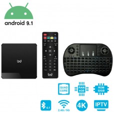 Smart TV Android 9.1 HDR 4K + Teclado Inalámbrico 4GB RAM 32GB ROM HomeBox Pro Biwon