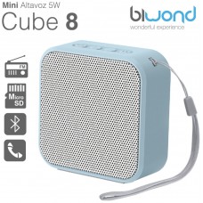 Mini Altavoz Bluetooth 5W Cube 8 Azul Biwond