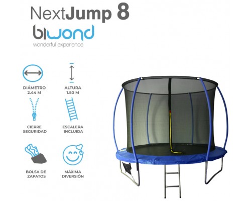 Trampolín Cama Elástica 2.44m NextJump 8 Biwond Azul