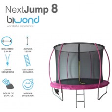 Trampolín Cama Elástica 2.44m NextJump 8 Biwond Rosa