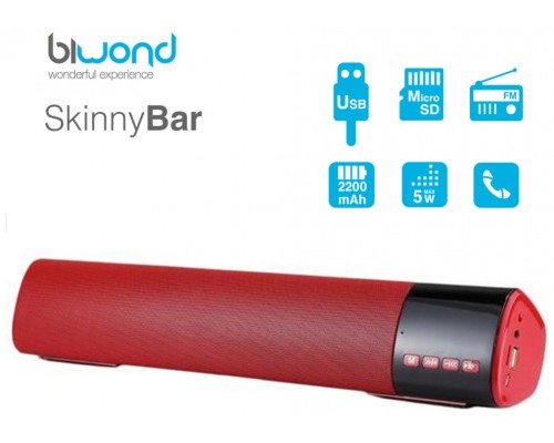 Barra de Sonido 10W SkinnyBar Biwond Rojo