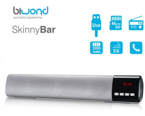 Barra de Sonido 10W SkinnyBar Biwond Plata