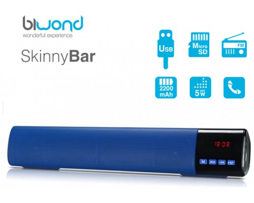 Barra de Sonido 10W SkinnyBar Biwond Azul