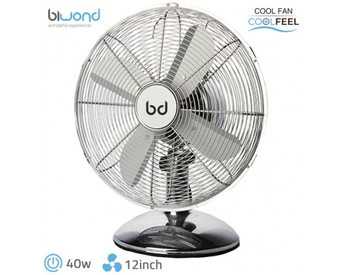 Ventilador Sobremesa CoolFeel Metálico 40W 12" Biwond