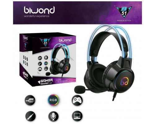 Auricular Gaming Biwond B51 Pro Rainbow Edition