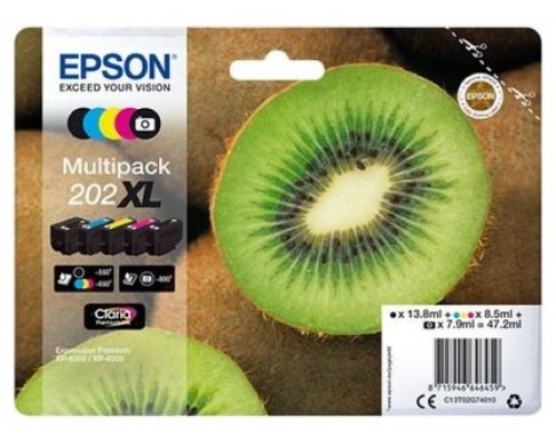 EPSON Multipack 5-colours 202XL Claria Premium Ink KIWI