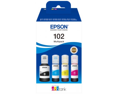 TINTA EPSON 102 PACK DE 4 BOTELLAS DE TINTA