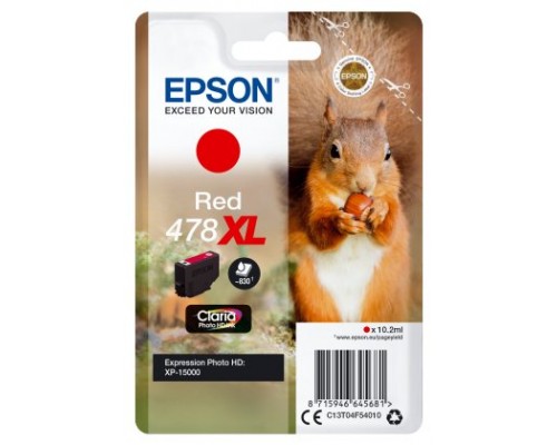 EPSON Singlepack ROJO 478XL Claria Photo HD Ink ardilla