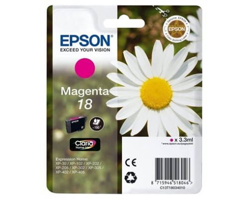 TINTA EPSON CLARIA 18 MAGENTA XP102 205 305 322 405 422