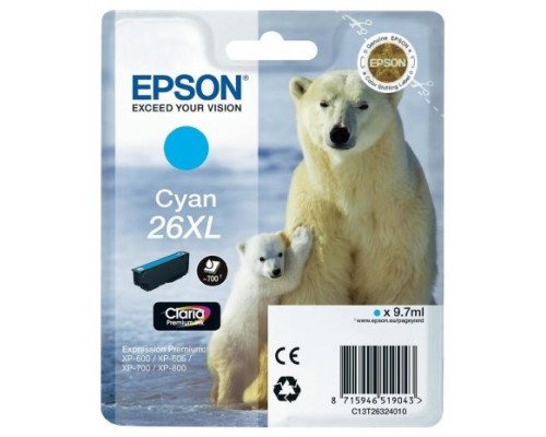 Epson Claria Premium Cartucho Cian 26XL Alta Capacidad Expression Premium XP-510