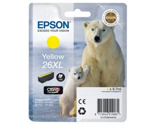 Epson Claria Premium Cartucho Amarillo 26XL Alta Capacidad Expression Premium XP-510