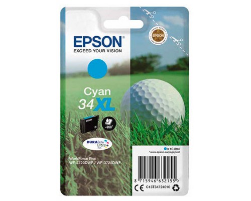 EPSON Singlepack Cyan 34XL DURABrite Ultra Ink