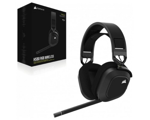 Corsair HS80 RGB Auriculares Inalámbrico Diadema Juego Negro