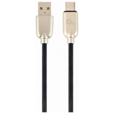 CABLE DE CARGA Y DATOS GEMBIRD USB TIPO C DE CAUCHO PREMIUM, 2M, NEGRO