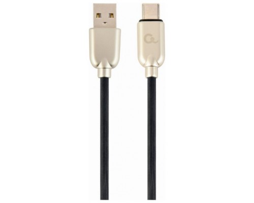 CABLE DE CARGA Y DATOS GEMBIRD USB TIPO C DE CAUCHO PREMIUM, 2M, NEGRO