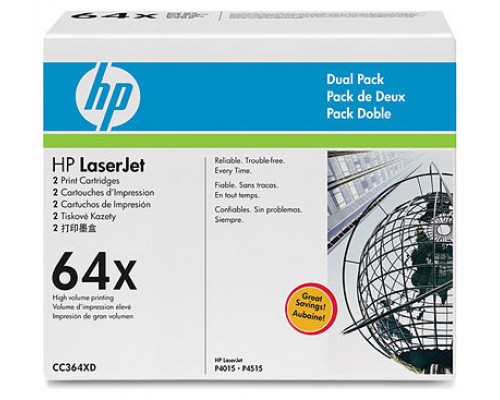 Pack toner hp 64x cc364x negro