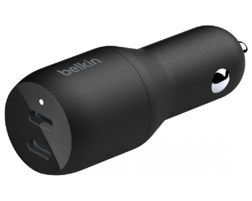 DUAL USB-C CAR CHARGER 18W X2  BLK