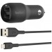 DUAL CAR CHARGER 1M A-LTG 24W BLK