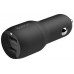 DUAL CAR CHARGER 1M A-LTG 24W BLK