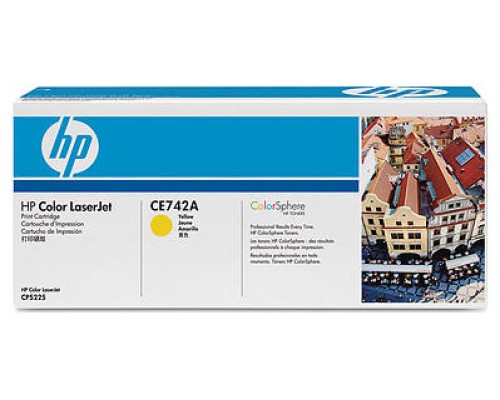 Toner hp ce742a amarillo 7300 paginas