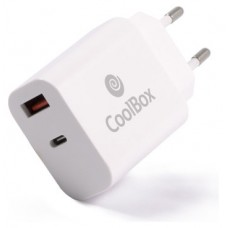 Coolbox Cargador USB Pared 20W USB-A/USB-C