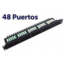 Panel de Parcheo 48 Puertos Krone UTP CAT6 Enracable 19” en 1U Negro CROMAD