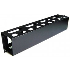 Panel 2U Guiado y Distribución de Cableado con Tapa para Racks 19" Negro CROMAD