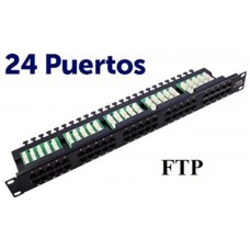 Panel de Parcheo 24 Puertos Krone FTP CAT6 Enracable 19” en 1U Negro CROMAD