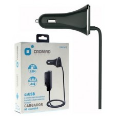 Cargador de Mechero 9.6A CROMAD 4x USB Negro