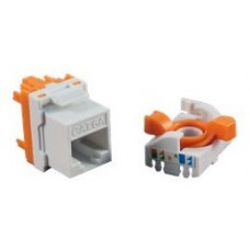 Conector Hembra RJ45 CAT6 UTP Tooless Rotary 180º Blanco CROMAD