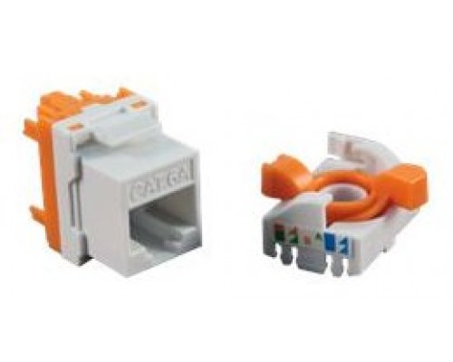 Conector Hembra RJ45 CAT6 UTP Tooless Rotary 180º Blanco CROMAD