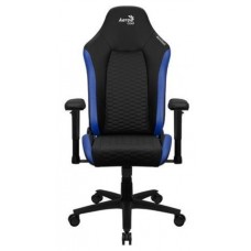 Aerocool CROWNBB Azul, Silla Gaming Ergonómica, Cojines Ajustables, Cuero Sintético Premium