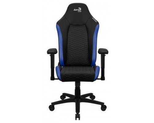 Aerocool CROWNBB Azul, Silla Gaming Ergonómica, Cojines Ajustables, Cuero Sintético Premium