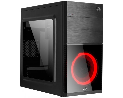 AEROCOOL CS-105 MICRO-ATX CASE, USB 3.0, RED RING LIGHT 120MM FAN, SIDE WINDOW, 5.25" BAY