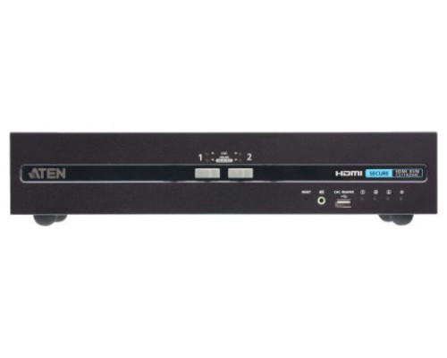 ATEN Switch KVM de seguridad avanzada HDMI dual display USB de 2 puertos con CAC (compatible con PSD PP v4.0)