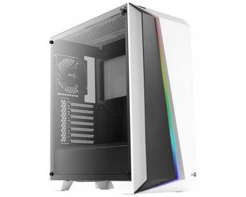 AEROCOOL CYLON PRO WHITE ADVANCED ATX, RGB 13 MODES, TEMPERED GLASS FULL WINDOW