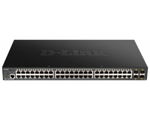 SWITCH SEMIGESTIONABLE D-LINK DGS-1250-52XMP/E 48P GIGA POE (370W) + 4P 10G SFP+ CAPACIDAD DE SWITCHING 176GBPS