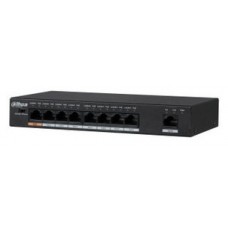 DAHUA - DH-PFS3009-8ET1GT-96-V2 - SWITCH HI-POE 8 PUERTOS 10/100 + 1 UPLINK 10/100 96W 802.3AT LAYER 2