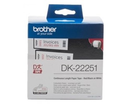 Etiquetas cinta continua brother dk22251 negro