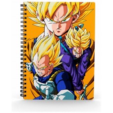 Libreta efecto 3d saiyans dragon ball