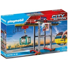 Playmobil grua con contenedores