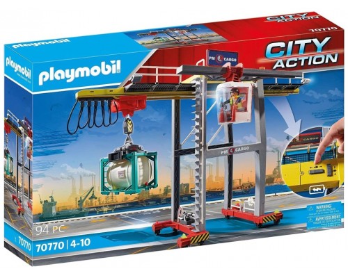 Playmobil grua con contenedores