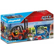 Playmobil carretilla elevadora con carga