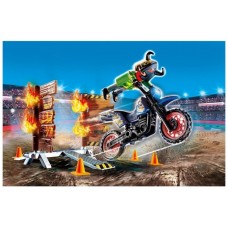 Playmobil stuntshow moto con muro fuego